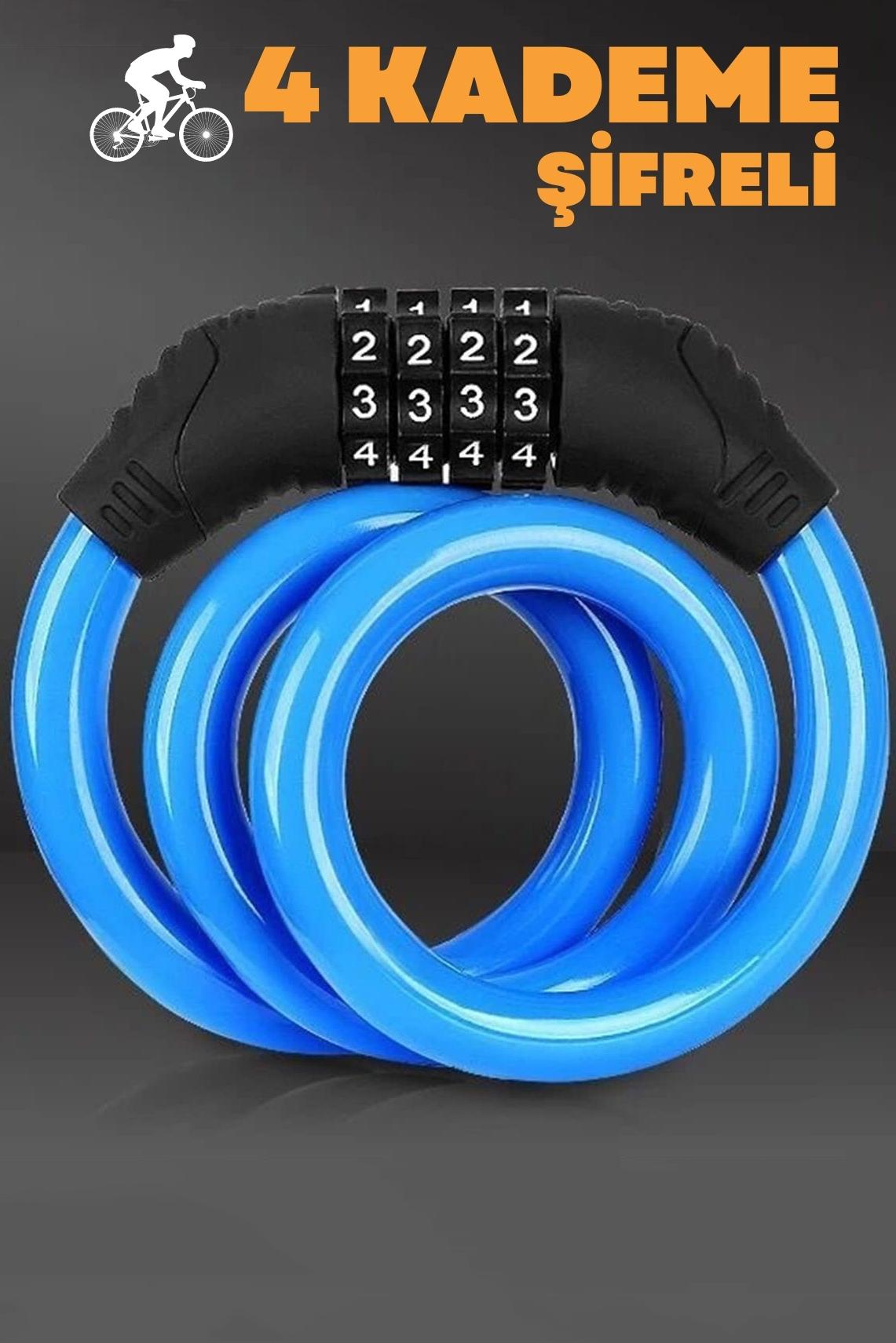 ModaCar 4 Şifreli 11 mm Çelik Halat Scooter Bisiklet Kilidi 