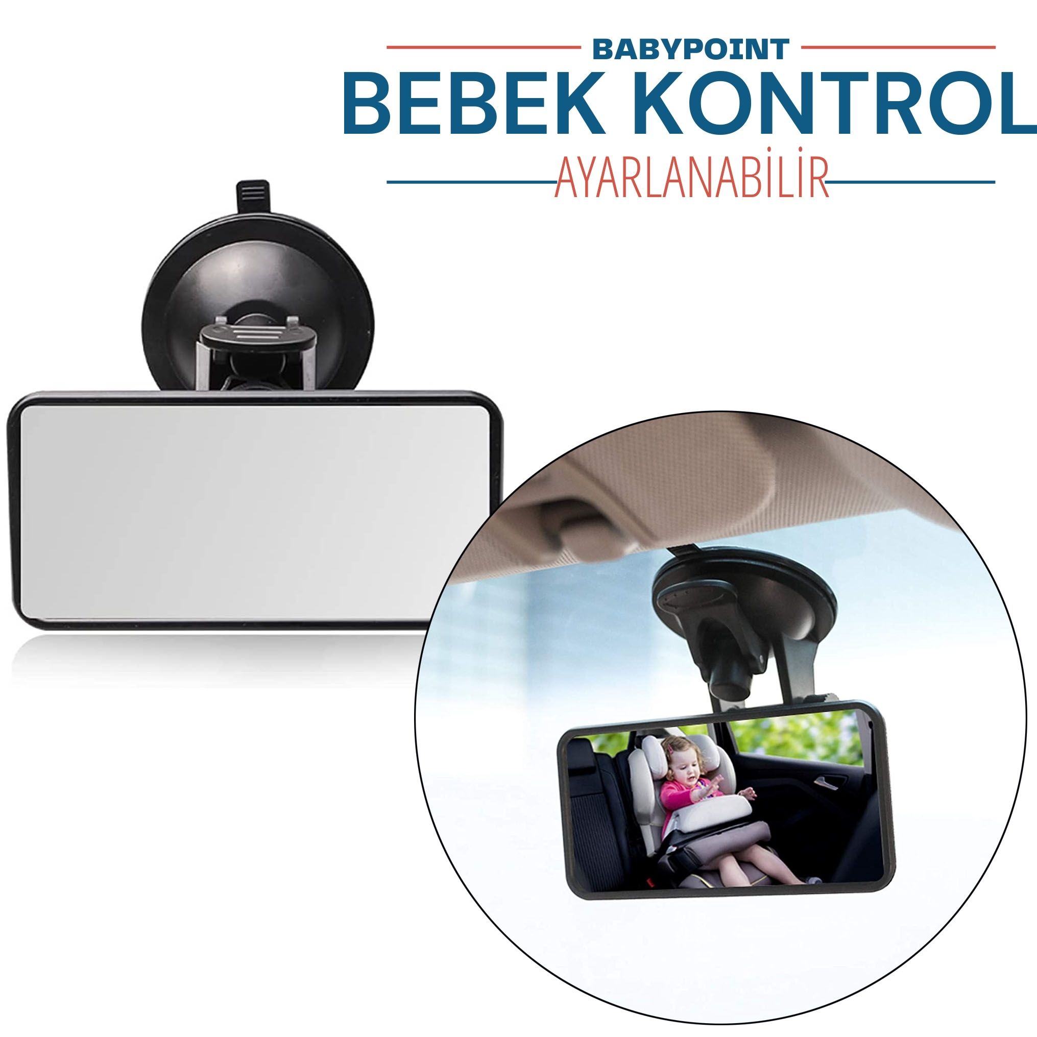 BabyPoint Ayarlanabilir Bebek Kontrol Aynası 