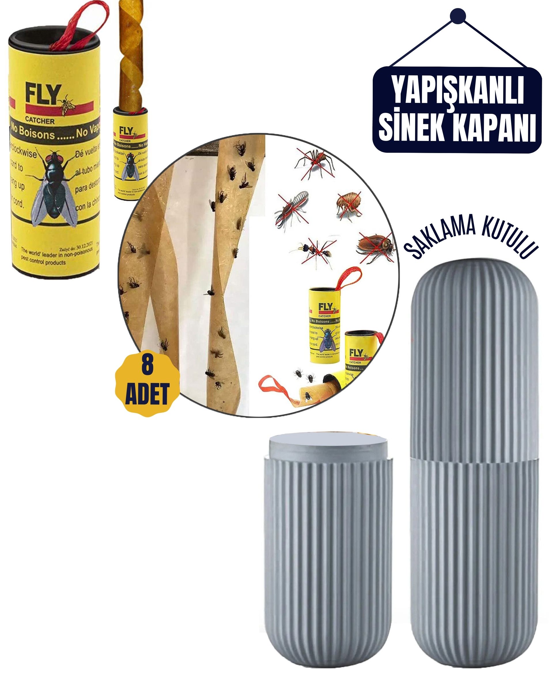 ModaCar 8 Adet Yapışkanlı Sinek Şeridi Korumalı Kutulu 