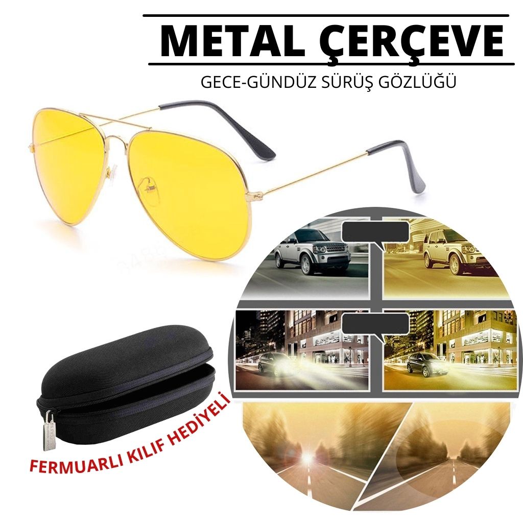 ModaCar Prime UV400 Gece Sürüş ve Sis Gözlüğü Özel Kutulu 