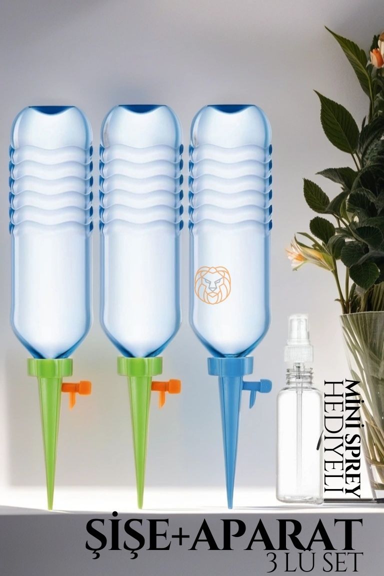 Çiçek Damlama Sulama Şişe Aparat Seti 3 Şişe 