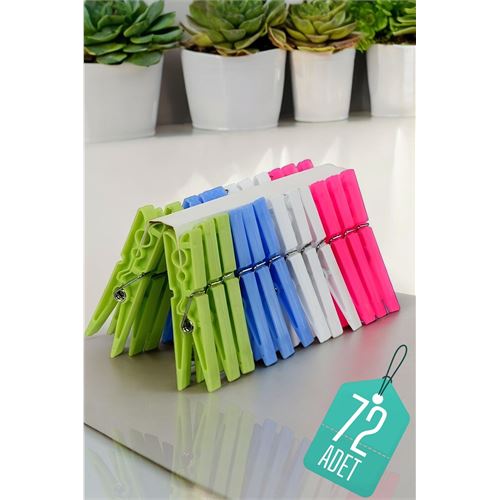 ModaCar Plastik Çamaşır Mandalı 72 Adet 