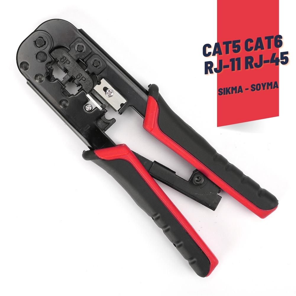 Cat5 Cat6 RJ-11 RJ-45 Kablo Sıkma ve Soyma Pensesi 
