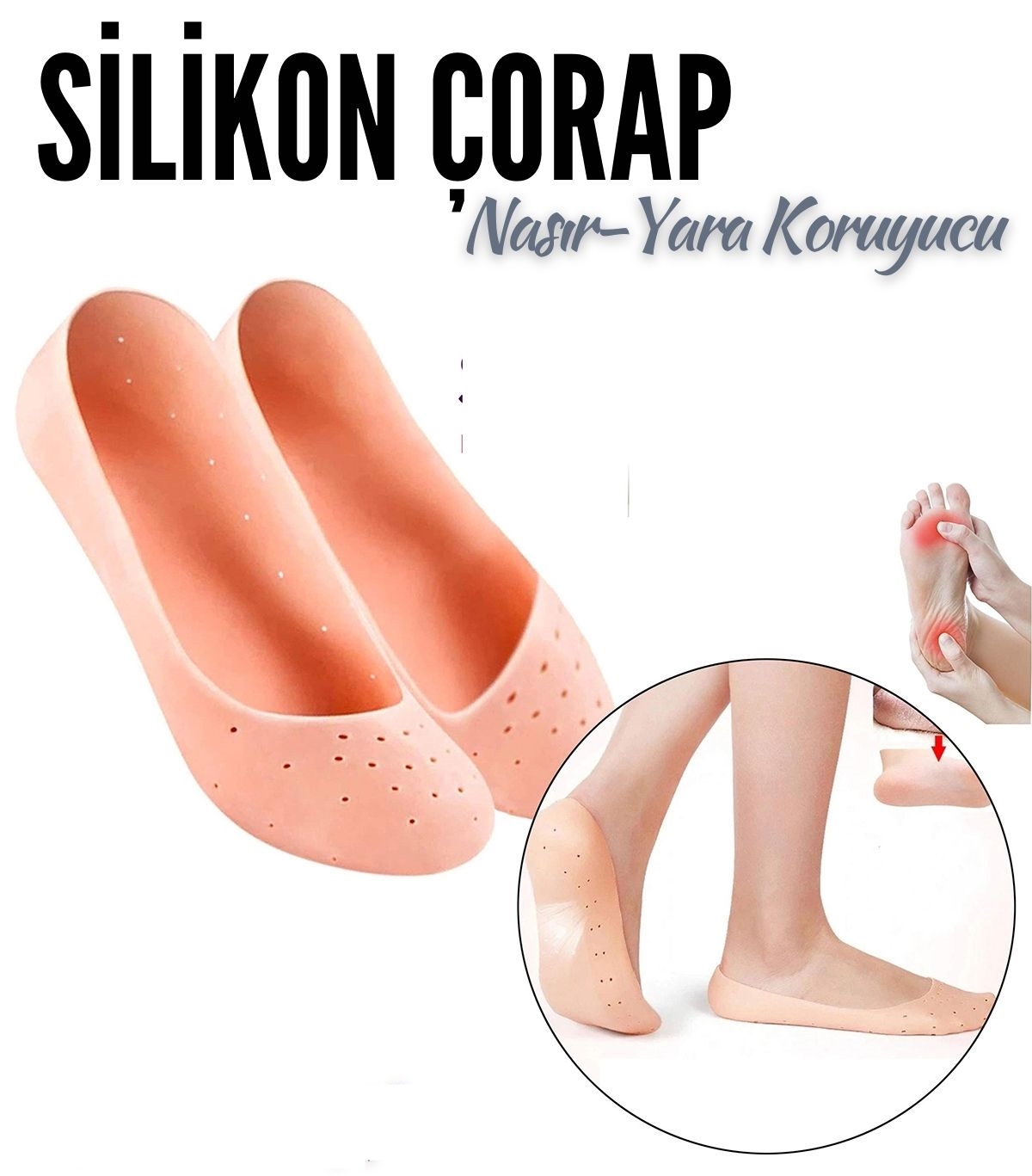 Nasır Yara Koruyucu Silikon Koruyucu Çorap 