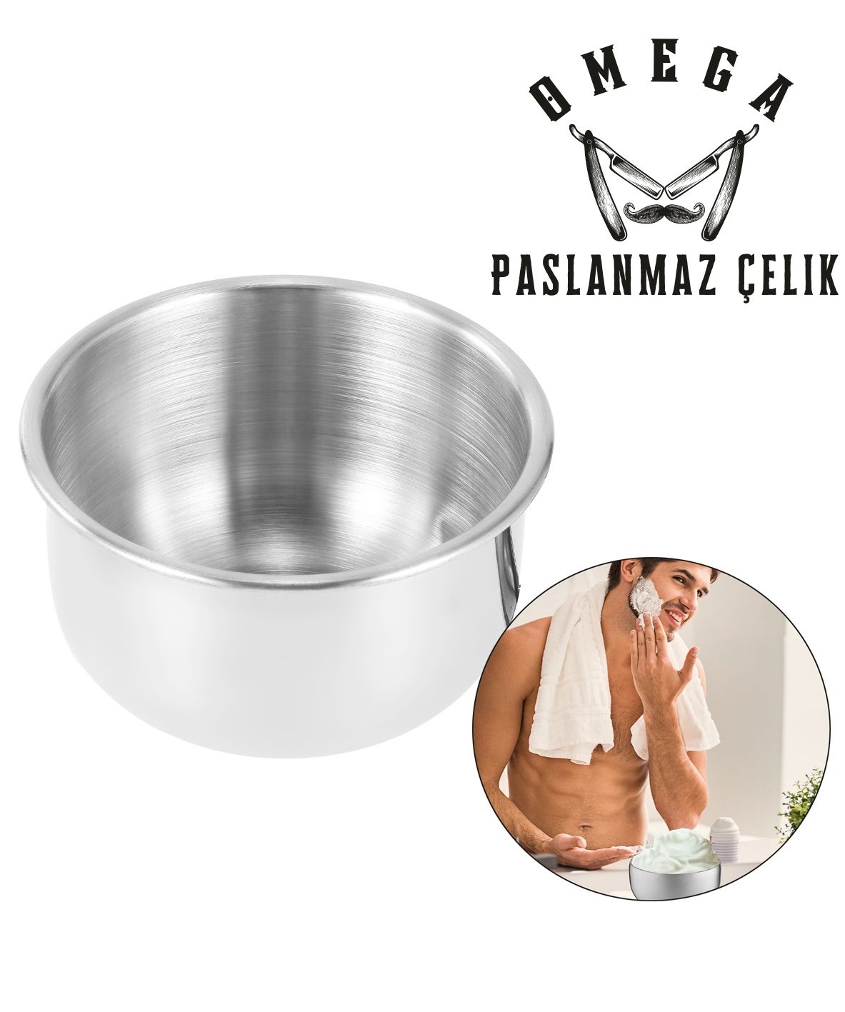 Omega Paslanmaz Çelik Tıraş Tası 
