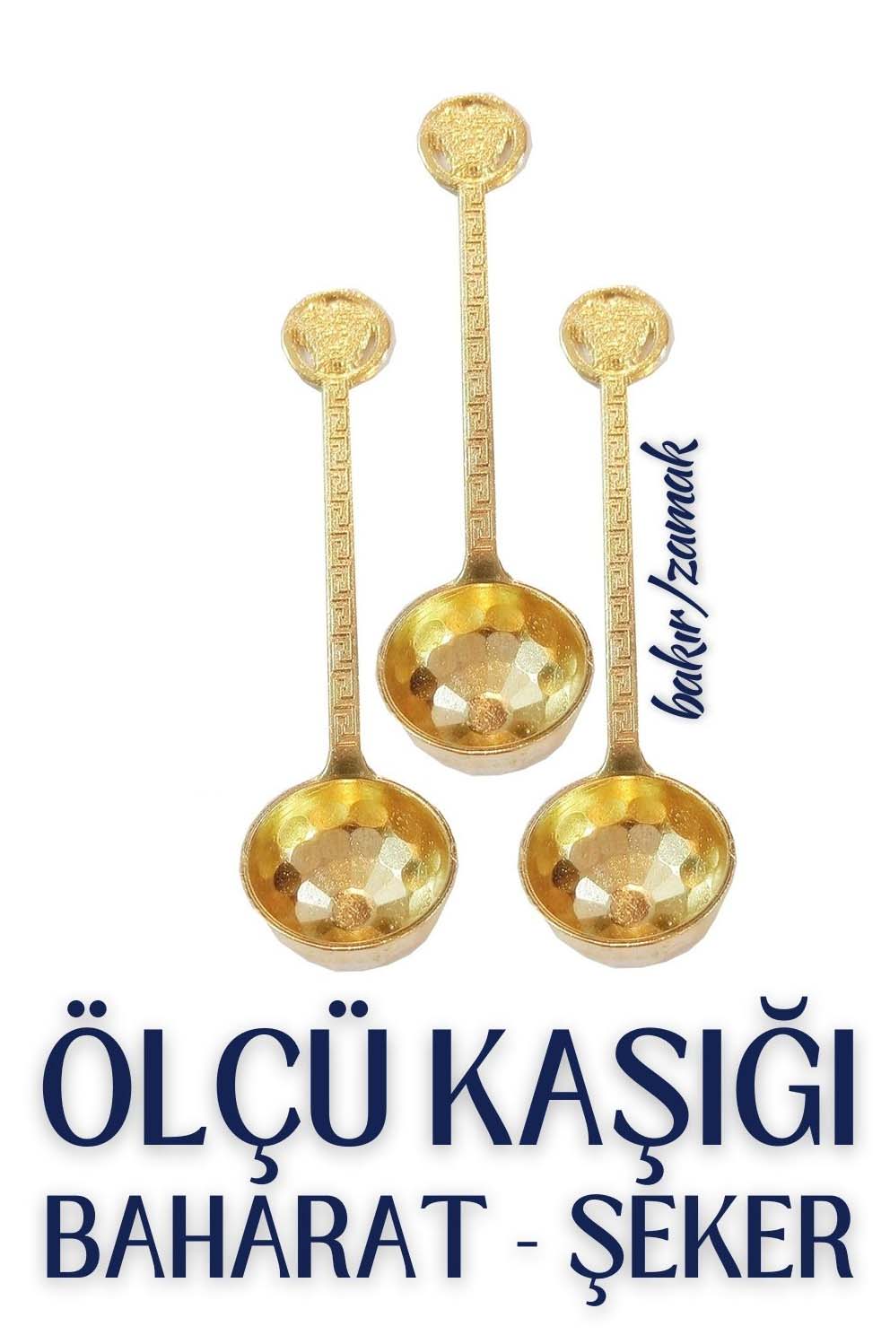 3 lü Şeker ve Ölçü Kaşığı Vintage Design