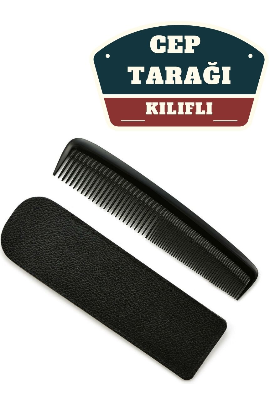 Kılıflı Cep Tarağı – 14 x 3 cm | Kompakt, Şık ve Taşınabilir Erkek Bakım Tarağı 