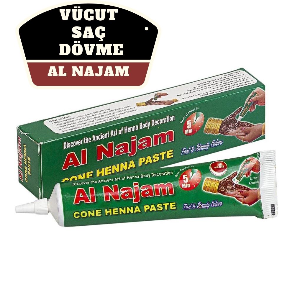 ModaCar Al Najam Siyah Vücut Saç Dövme Hint Kınası 