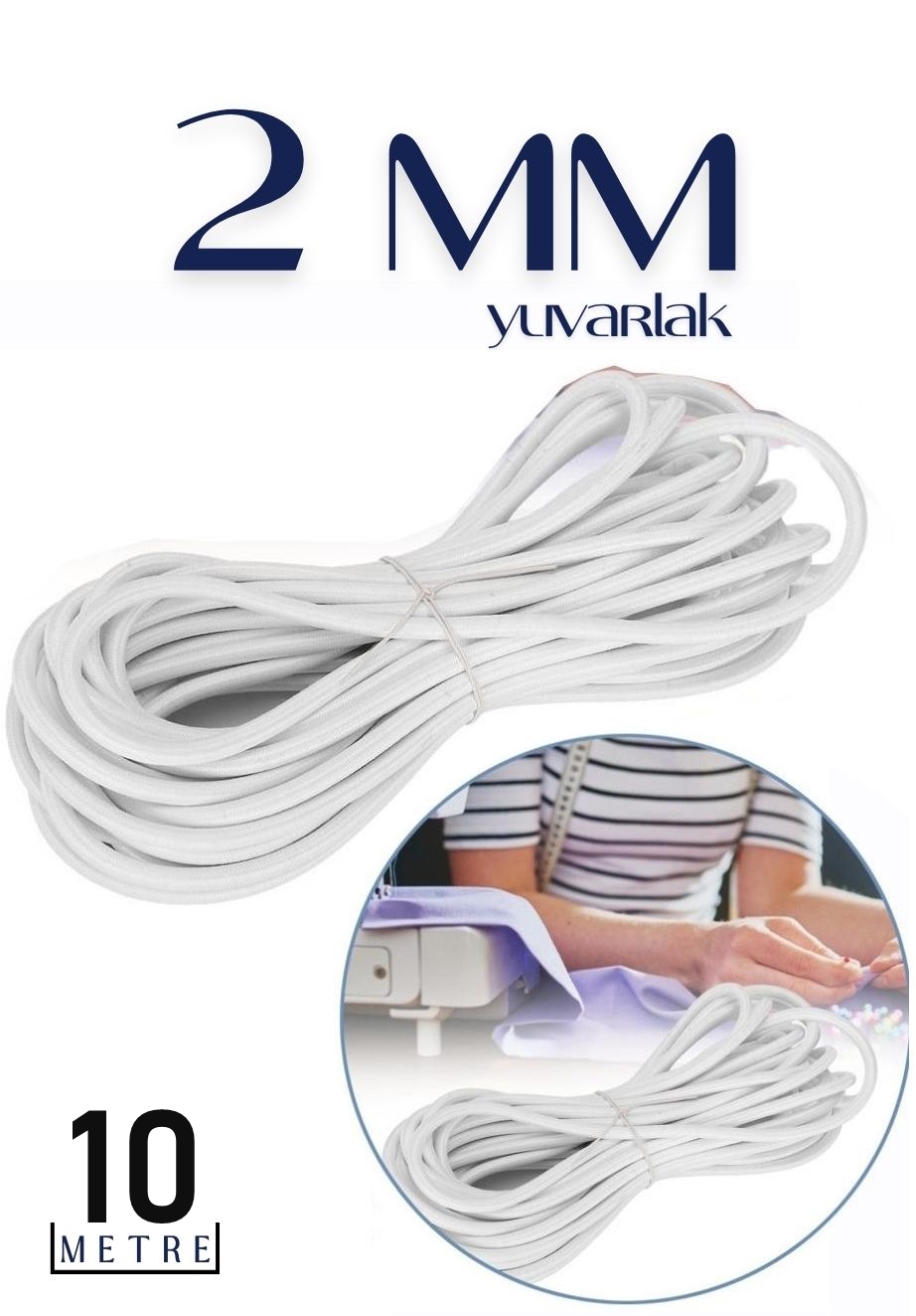 Bel Paça Giysi Lastiği 2 mm 10 Mt 