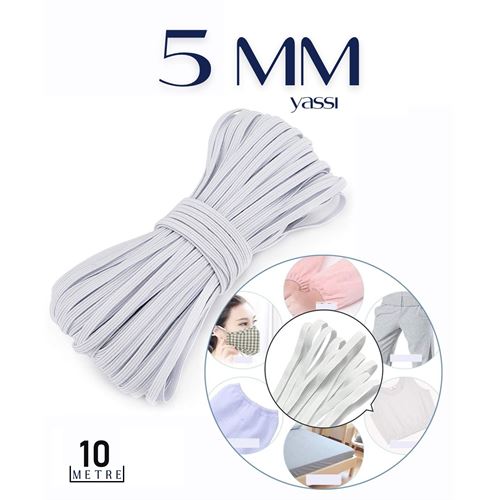 ModaCar Yassı Bel Paça Giysi Lastiği 10 Mt 5 mm 