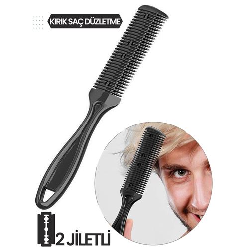 ModaCar 2 Jiletli Kırık Saç Sakal Düzletme İnceltme Tarağı 