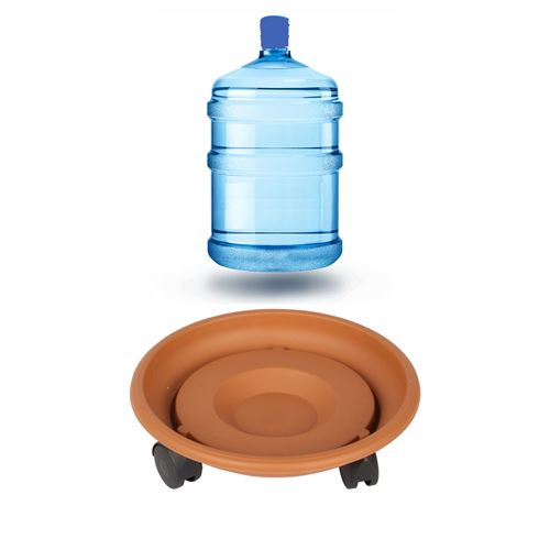 29 CM Çap Tekerlekli Damacana ve Tüp Altlığı KAHVE 
