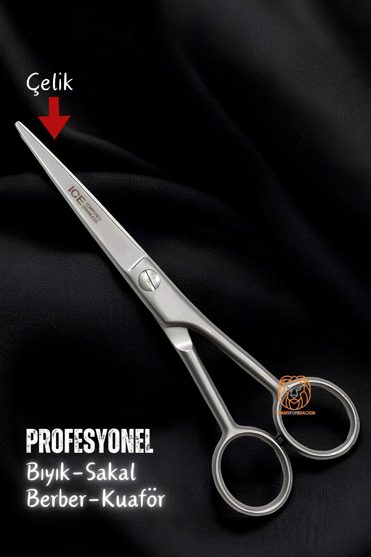 ModaCar Berber Kuaför Kesim Bıyık Sakal Düzeltme Makası 16 cm 