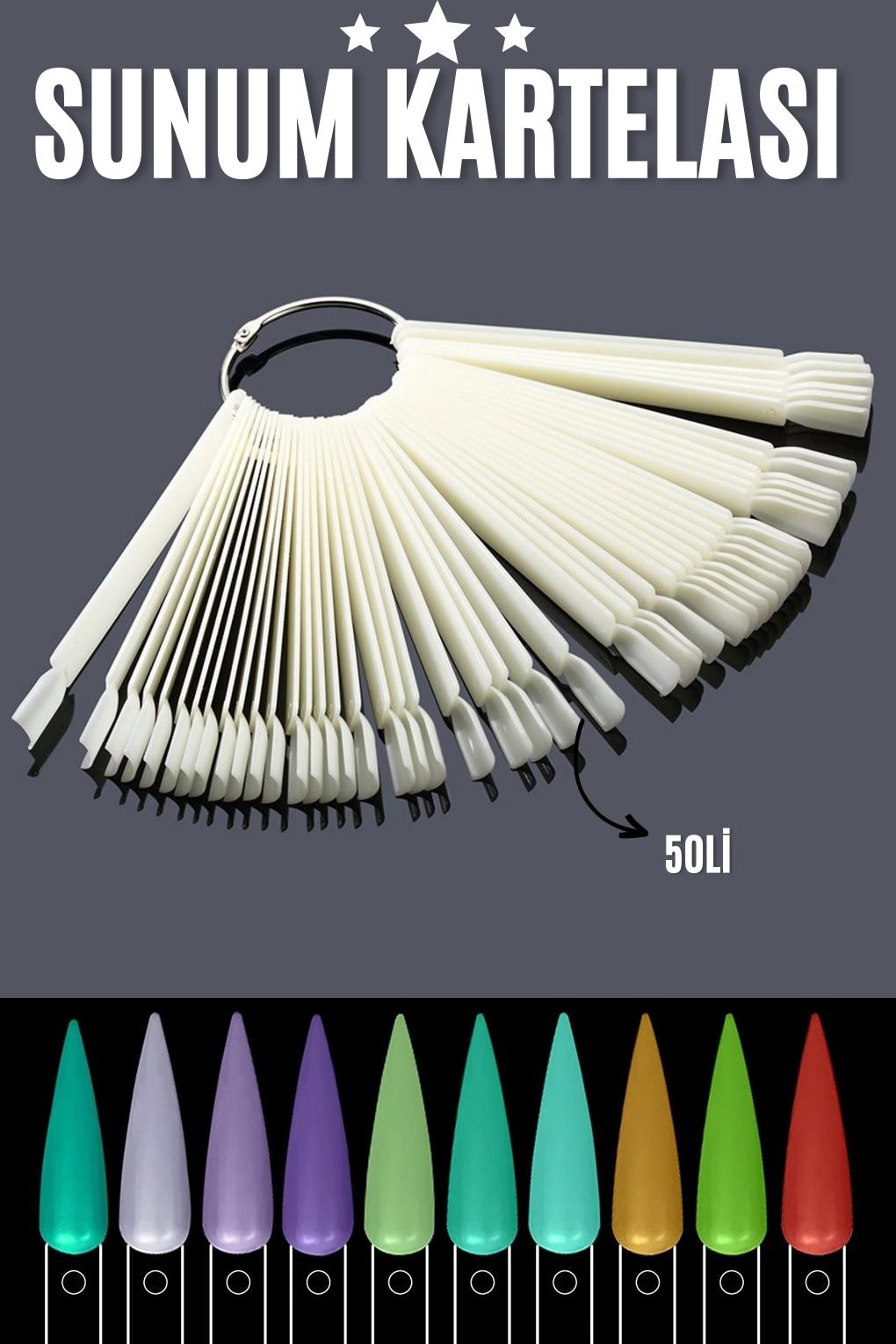 BEYAZ Protez Jel Tırnak Eğitim ve Sunum Kartelası 