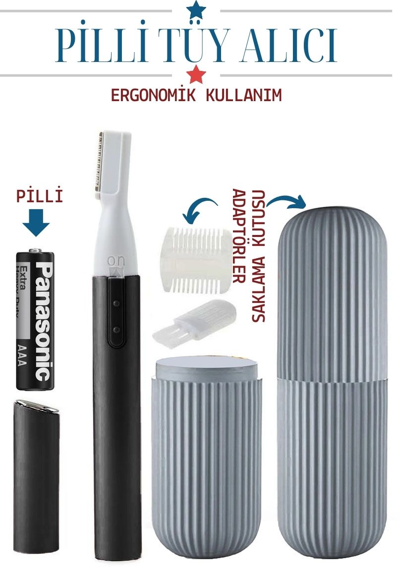 ModaCar Burun Kulak Kıl Temizleyici Kutulu Pilli Set 