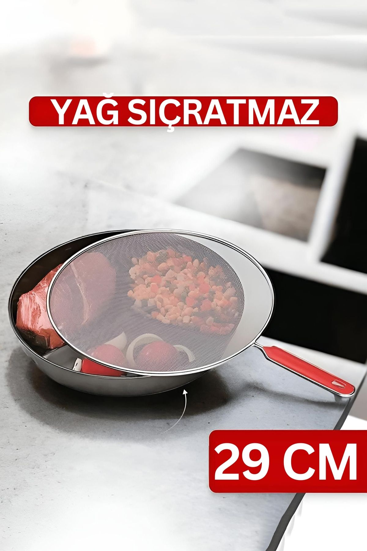 Flou Kızartma Yağ Sıçratmaz ve Un Eleği