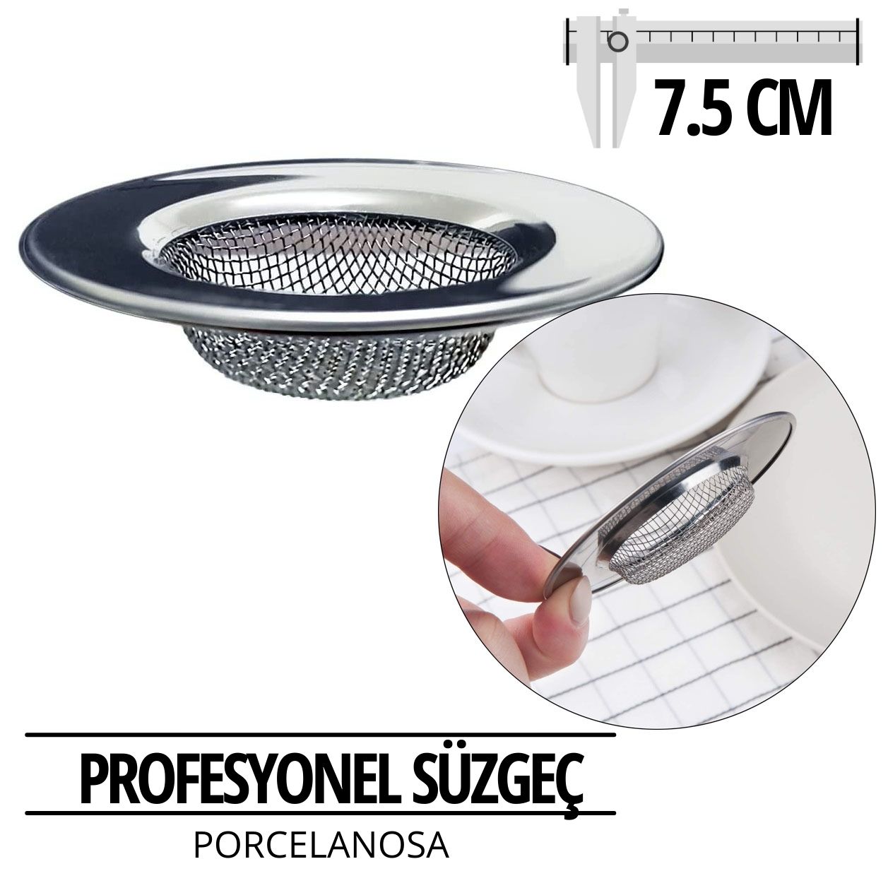 ModaCar Profesyonel 7.5 cm Çap Lavabo Süzgeci 