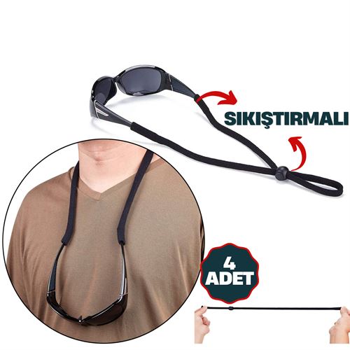 Savino 4 Adet Ayarlanabilir Sıkıştırmalı Gözlük İpi Savino 4 Adet Ayarlanabilir Sıkıştırmalı Gözlük İpi