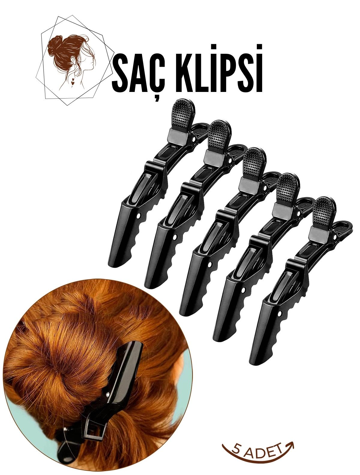 Saç Pensi Saç Klipsi 5 Adet Crocodile Design 