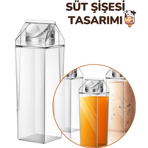 ModaCar Süt Kutusu Şeklinde İçecek Şişesi 500 ml 