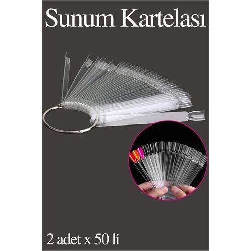 ModaCar Protez Tırnak Sunum Kartelası ŞEFFAF 100 LÜ 