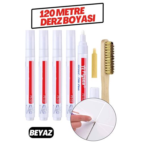 ModaCar Derz Arası 120 Metre Boyama Rötüş Kalemi BEYAZ 