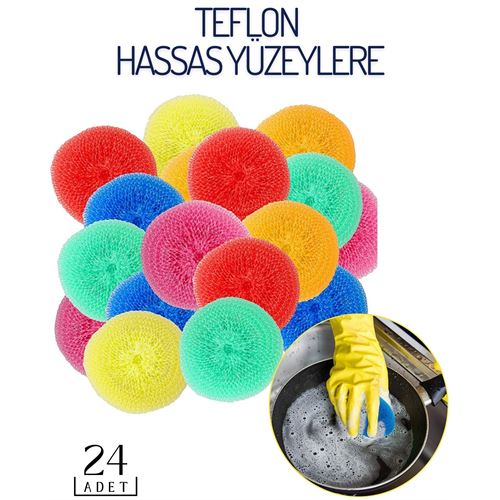 ModaCar Örgülü Bulaşık Pedi Teflon Yüzey Ave Design 24 lü 
