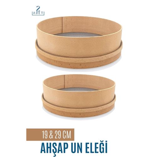 ModaCar Ahşap Un Eleği 19 ve 29 CM 2 li Set 