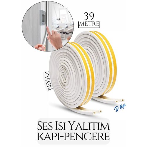 ModaCar D Tip Kapı Pencere Ses Isı Yalıtım Bandı EPDM Kauçuk 39 Metre 