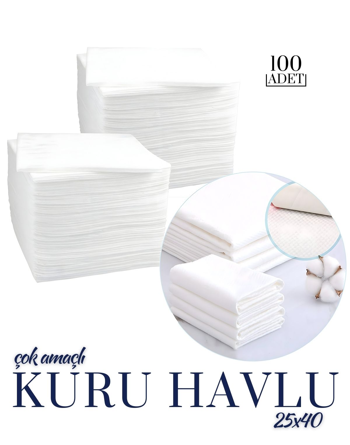 ModaCar Çok Amaçlı Tek Kullanımlık Kuru Havlu 25x40CM 100 Adet 