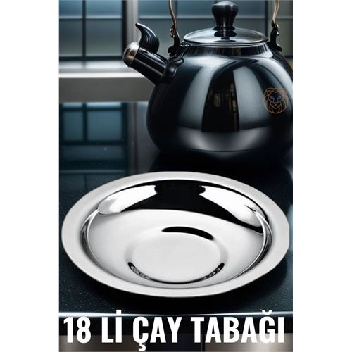 ModaCar 18 li Metal Çay Tabağı Veneta Design Seti 