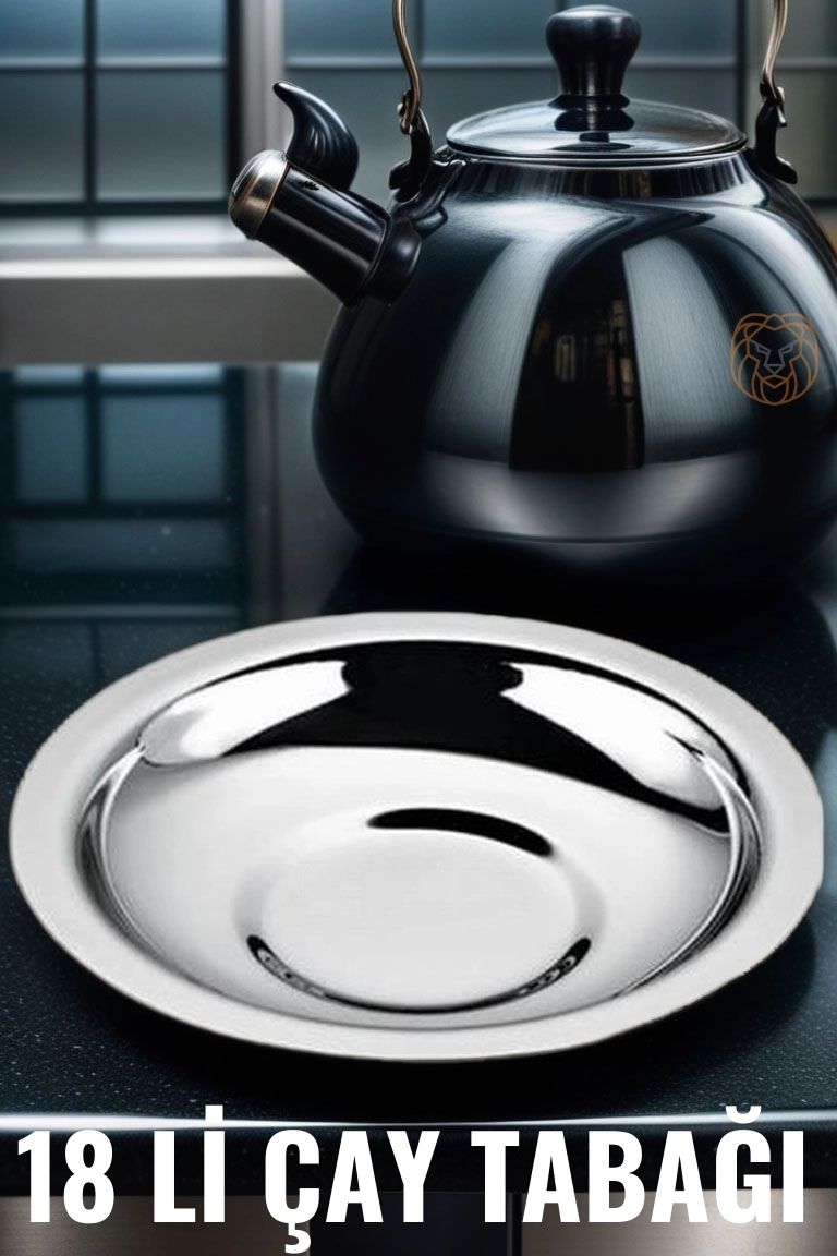 18 li Metal Çay Tabağı Veneta Design Seti 