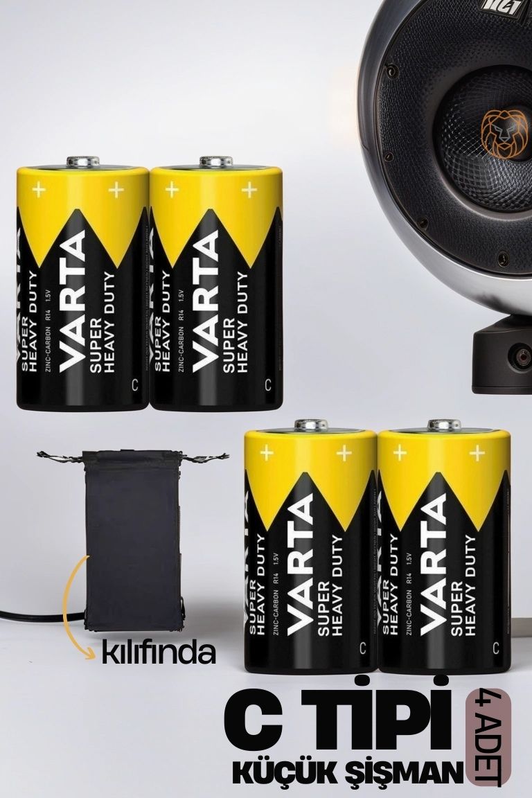 ModaCar C Tip Küçük Şişman 4 lü Pil Seti Varta 