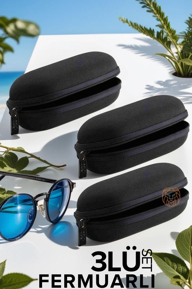 ModaCar 3 lü Fermuarlı Gözlük Kabı Seti Swieca Design 