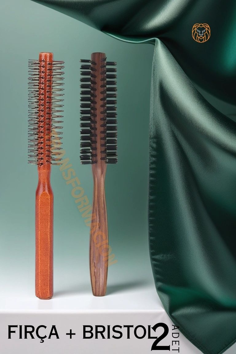 Fön ve Tarama Fırçası Ahşap 2 li SET 