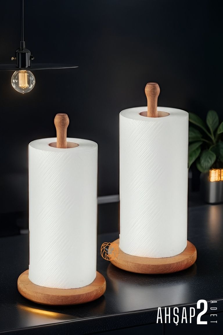 Havlu Kağıt Tutucu Ahşap 2 ADET 