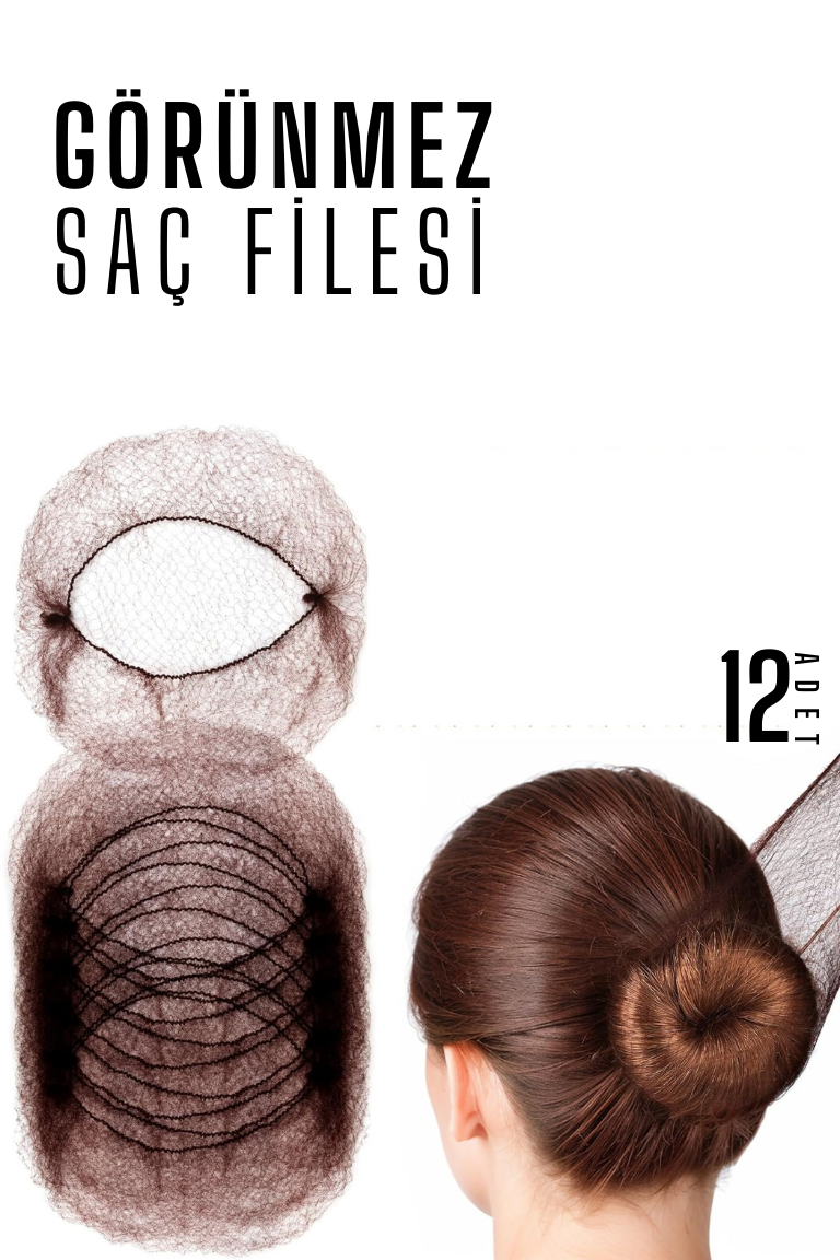 KAHVE Saç Filesi Görünmez 12 ADET