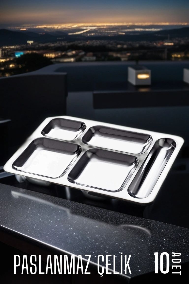 ModaCar Çelik Tabldot Tepsi 10 ADET 