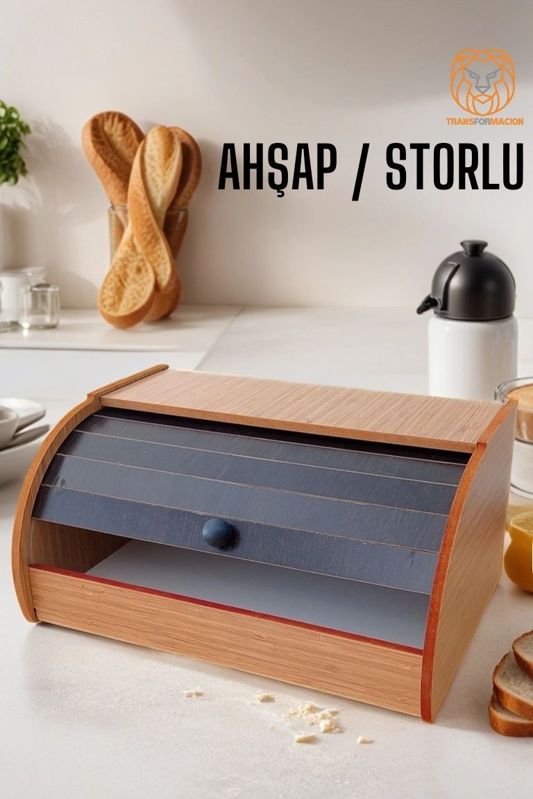 Ekmek Dolabı Storlu Ahşap SİYAH AHŞAP 