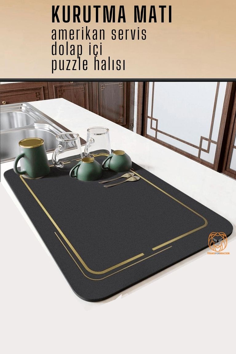 ModaCar Bulaşık Durulama Kurutma Matı Süzücü Emici D.Reohouri Design 