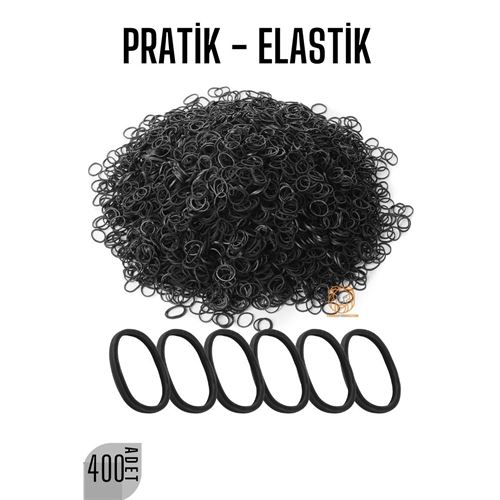 ModaCar Pratik Saç Lastik Toka 400 ADET SİYAH 