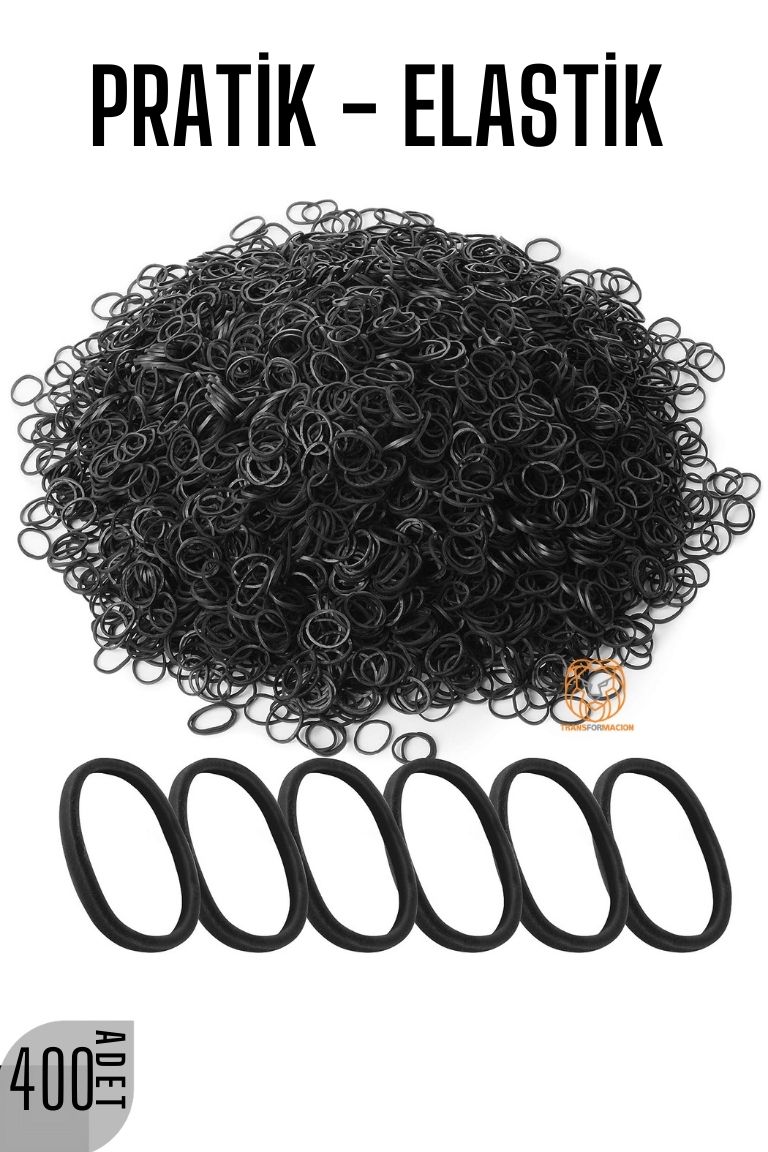 Pratik Saç Lastik Toka 400 ADET SİYAH 