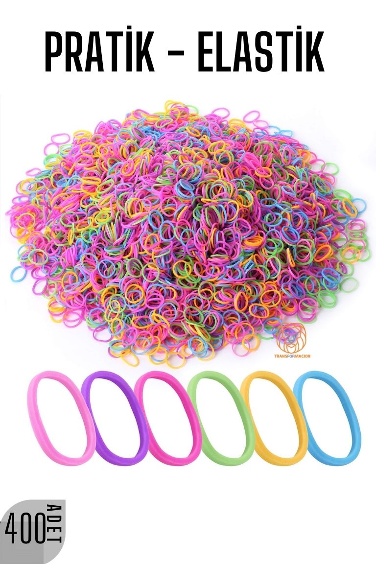 Pratik Saç Lastik Toka 400 ADET RENKLİ 
