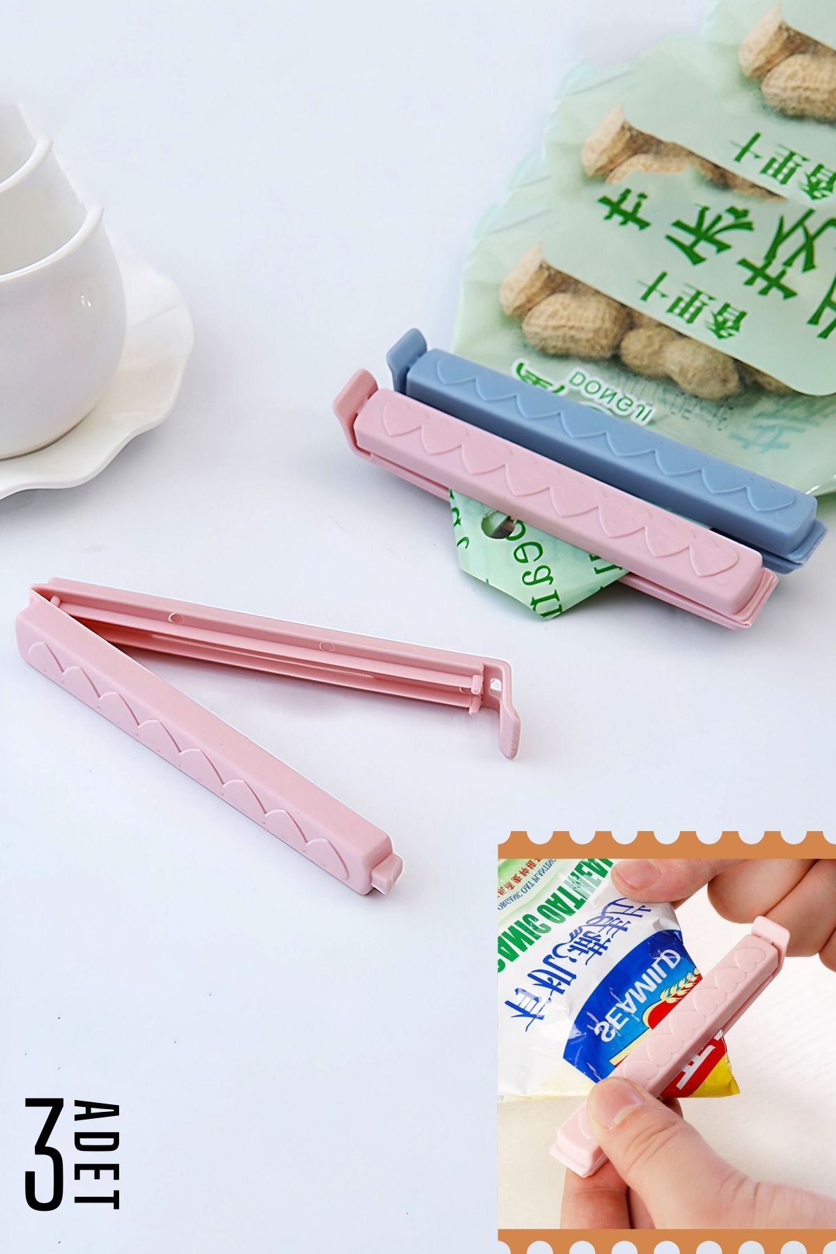 Poşet Klipsi 3 Adet 