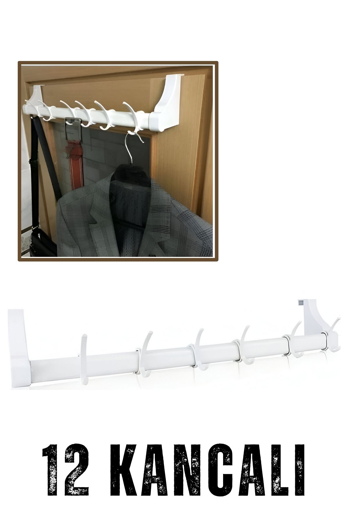 ModaCar Kapı Arkası Askı 12 Kancalı Tüm Kapılara Uyumluluk 