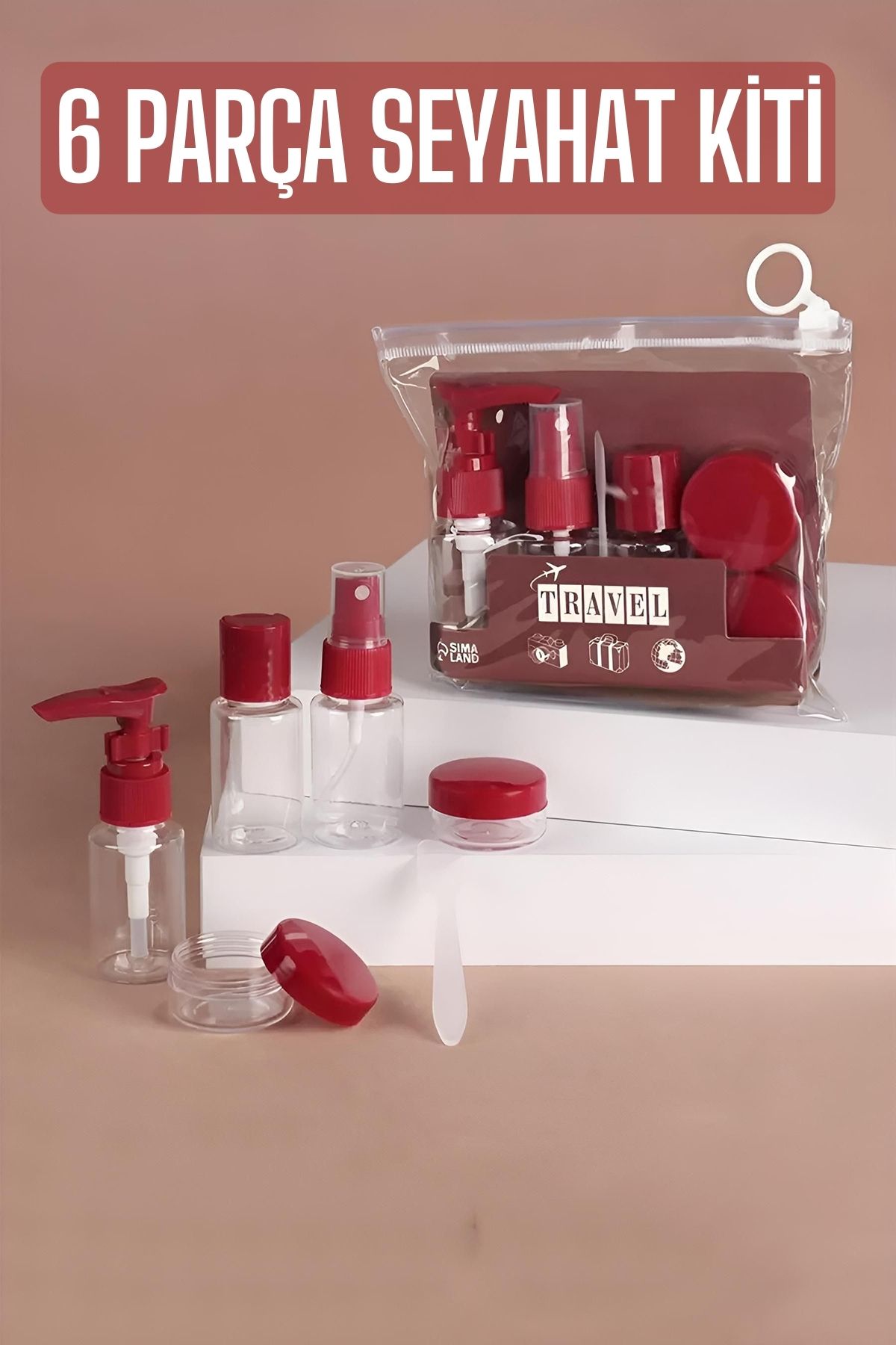 Seyahat Kiti Boş Şişe Seyahat Seti 6 Parça 