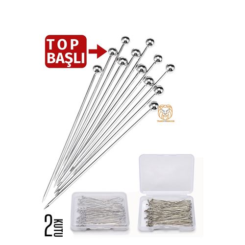 ModaCar Top Başlı İğne 2 Kutu 100 Adet Başörtü İğnesi Toplu İğne 