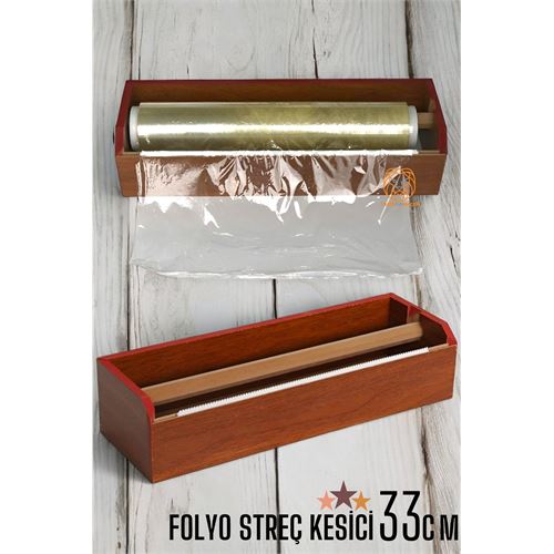 ModaCar 33 Cm Ahşap Streçlik Folyo Ve Streç Film Kesici 