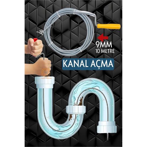 ModaCar Profesyonel Kanal Açma Sprali Kanal Gider Tıkanık Açıcı 10 mt 