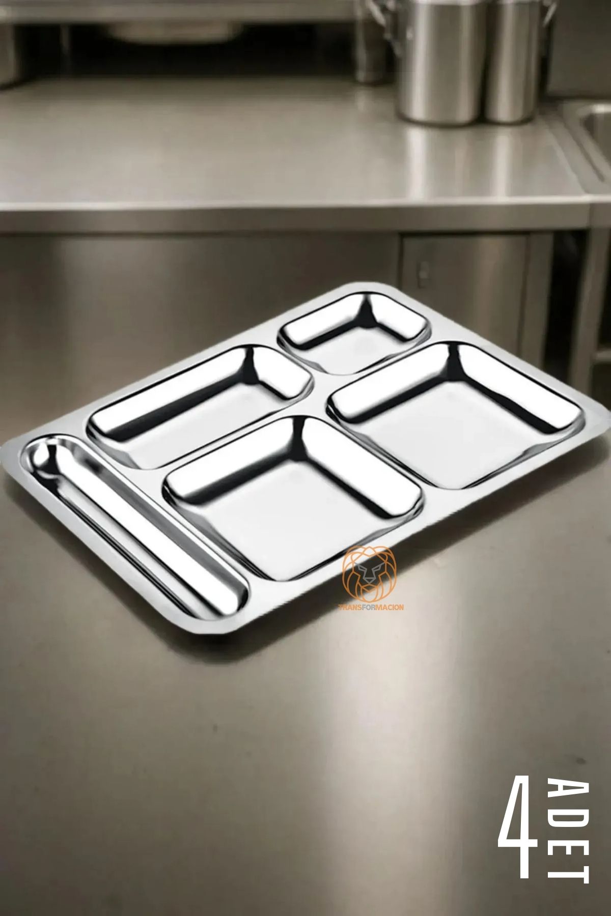 Modacar Çelik Tabldot Tepsi 4 ADET